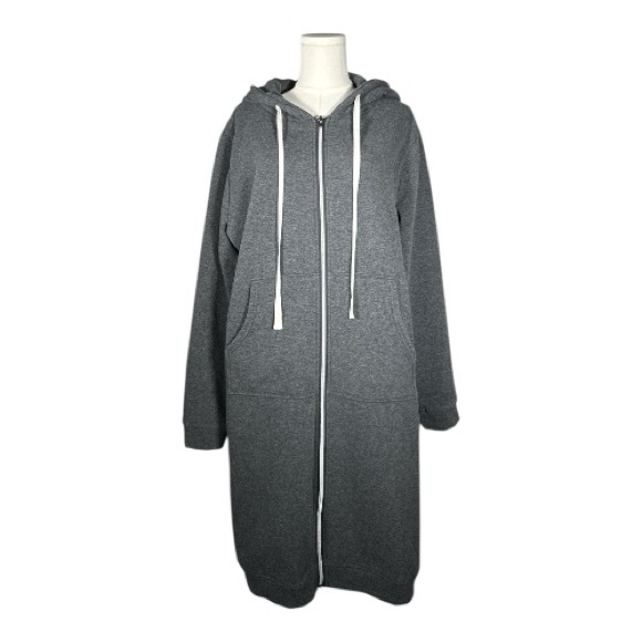Charcoal Full-Length Women's Hoodie - Picture 2 of 8